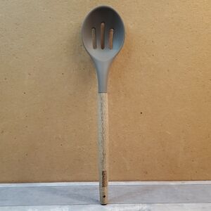Brandless Silicone Slotted Serving Spoon with Wooden Handle